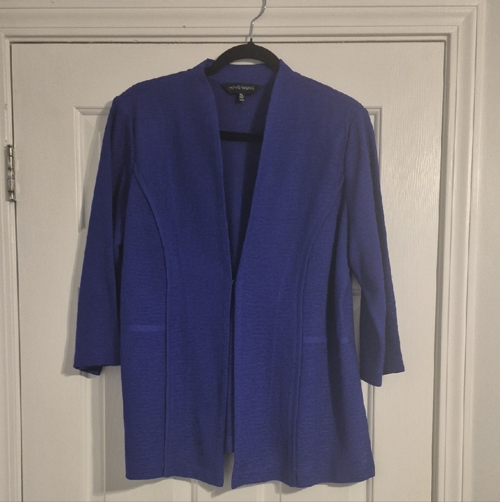 LIKE NEW Ming Wang Open Front Purple Jacket Size XL